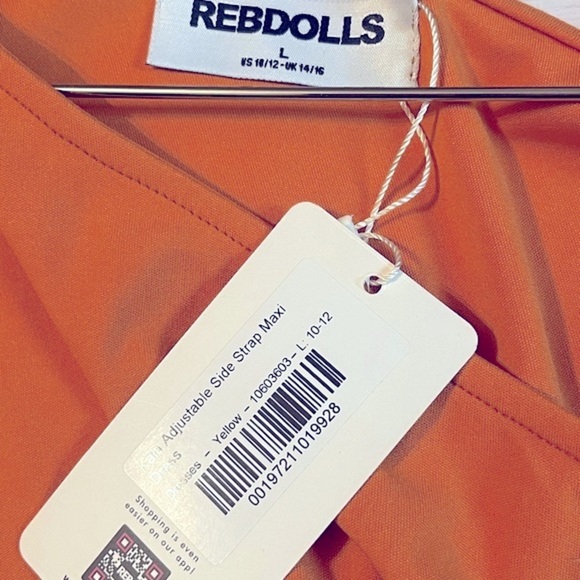 REBDOLLS Kala Peek A Boo Adjustable Side Strap Maxi Dress Sz L Women - Picture 8 of 9